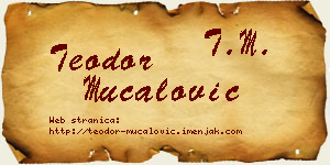 Teodor Mučalović vizit kartica